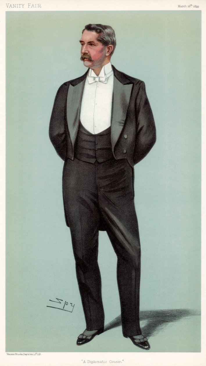 Um primo diplomático Henry White, diplomata americano, 1899. de Leslie Matthew Ward