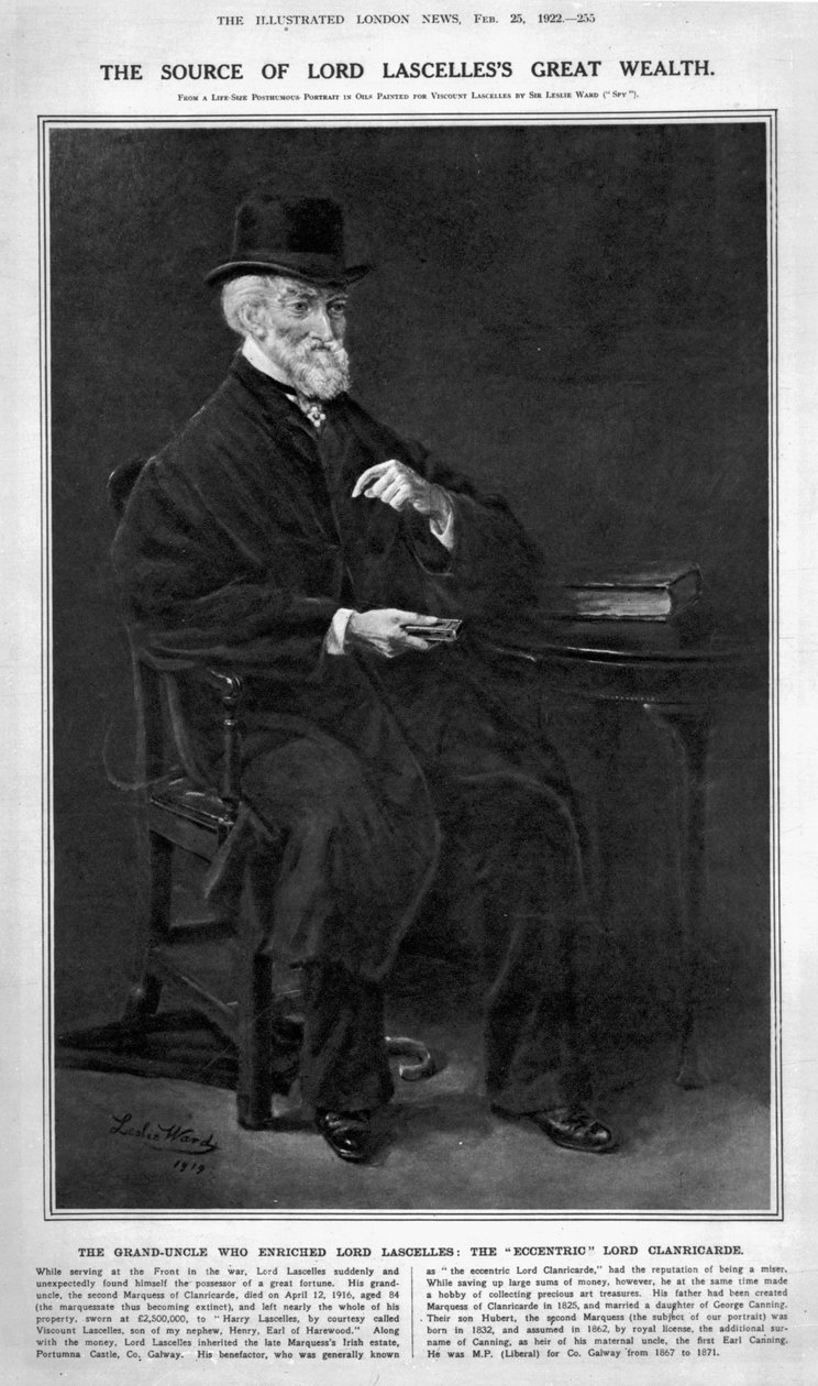 Hubert George de Burgh-Canning, 2º Marquês de Clanricarde, 1919 de Leslie Matthew Ward
