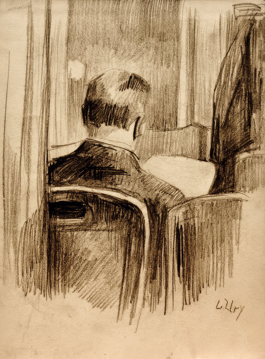 Leitor no café de Lesser Ury