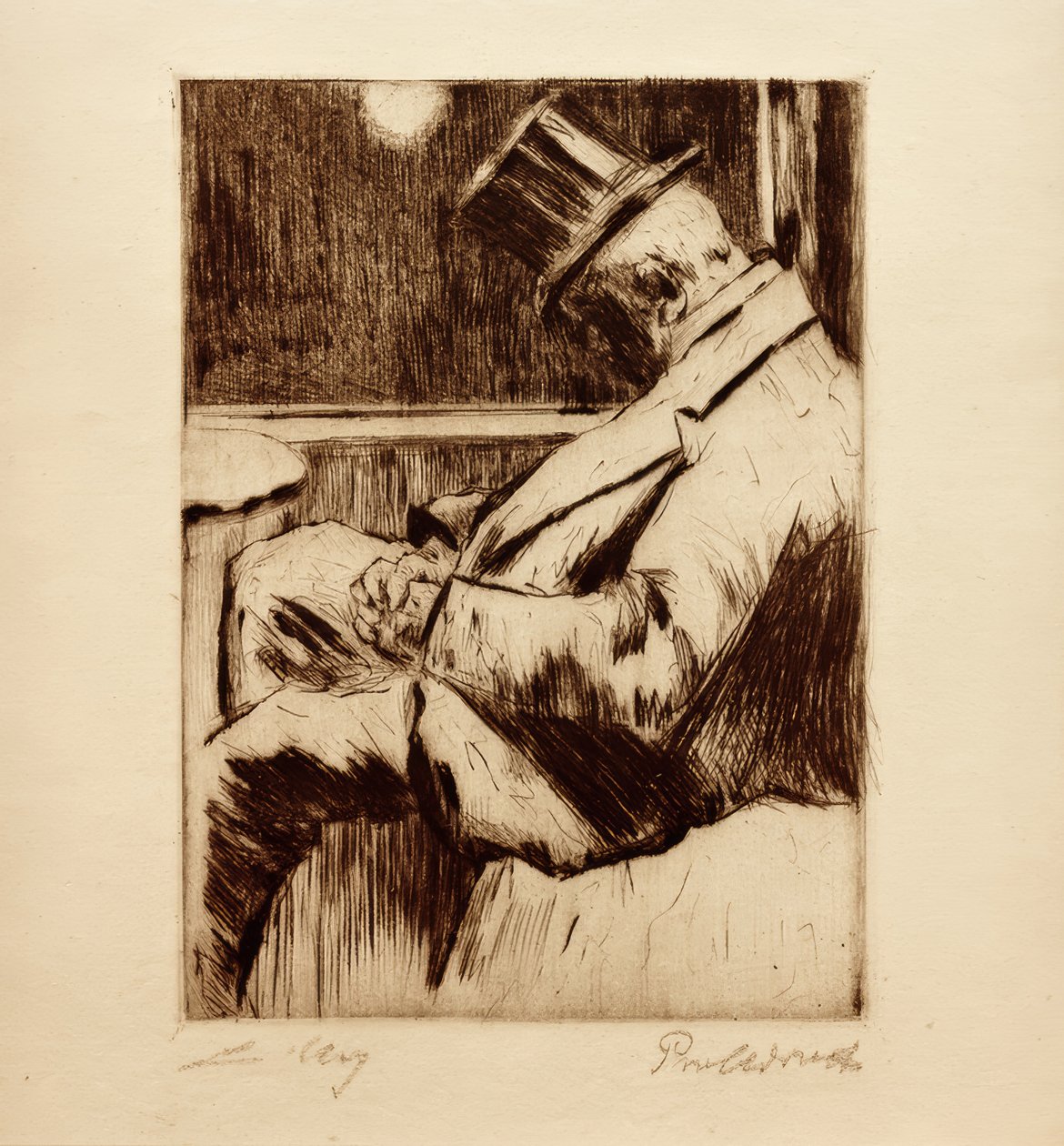 Morgenstimmung: Cavalheiro sonolento com cilindro de Lesser Ury