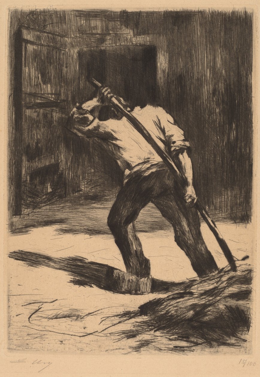 No chão do celeiro de Lesser Ury