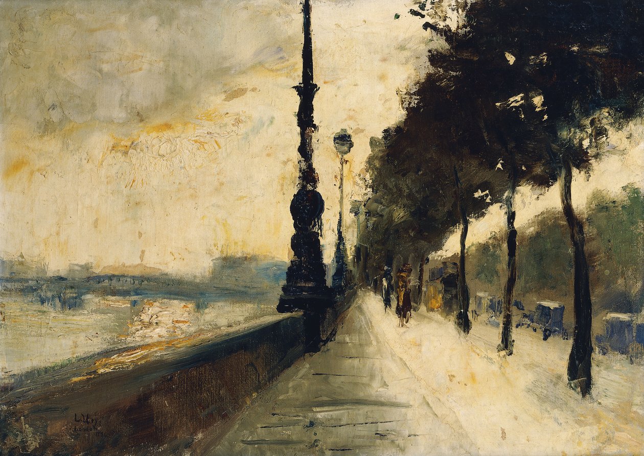 The Embankment, Londres; O aterro, Londres, 1926 de Lesser Ury