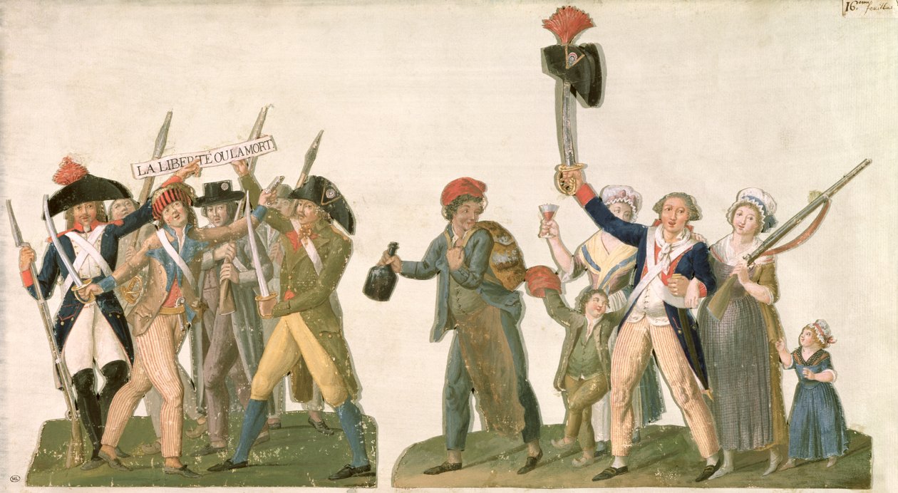 Grito da Liberdade e a Partida pela Fronteira, 1792 (impressão) de Lesueur Brothers