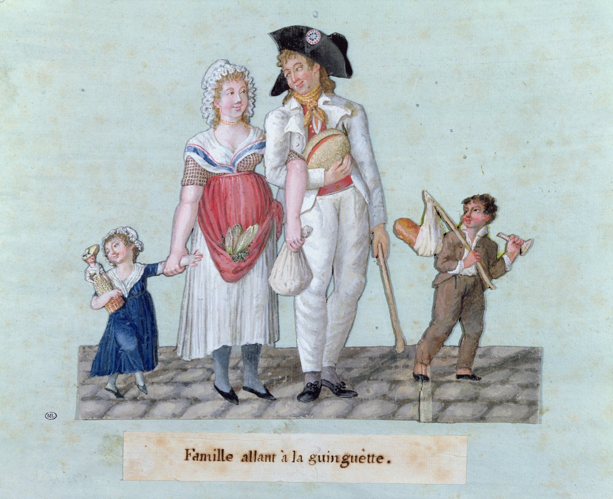 Família indo para o &39;Guinguette&39; de Lesueur Brothers