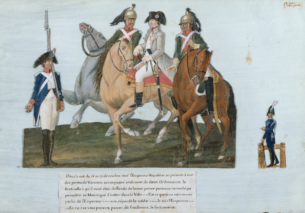 Napoleão Bonaparte (1769-1821) e a Sentinela Varsoviana de Lesueur Brothers