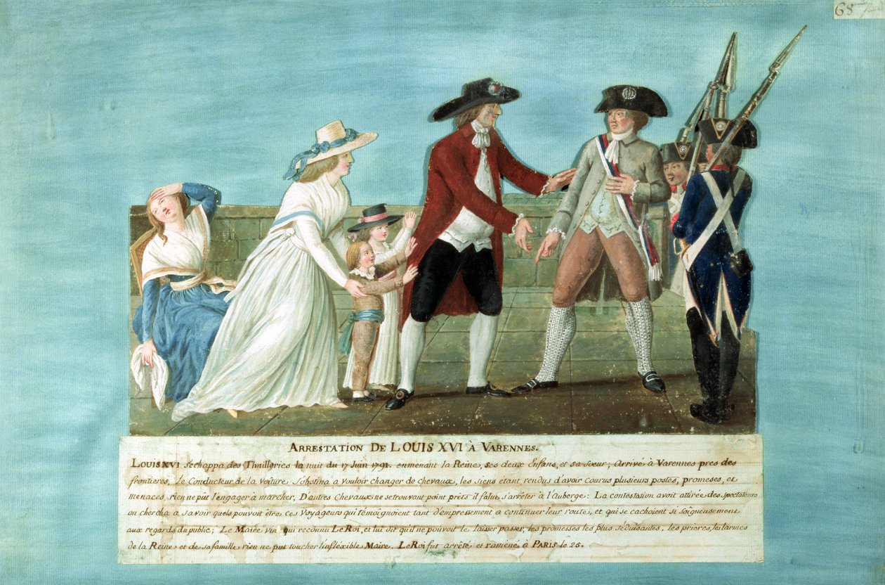 A prisão de Luís XVI e sua família em Varennes, 21 de junho de 1791 de Lesueur Brothers
