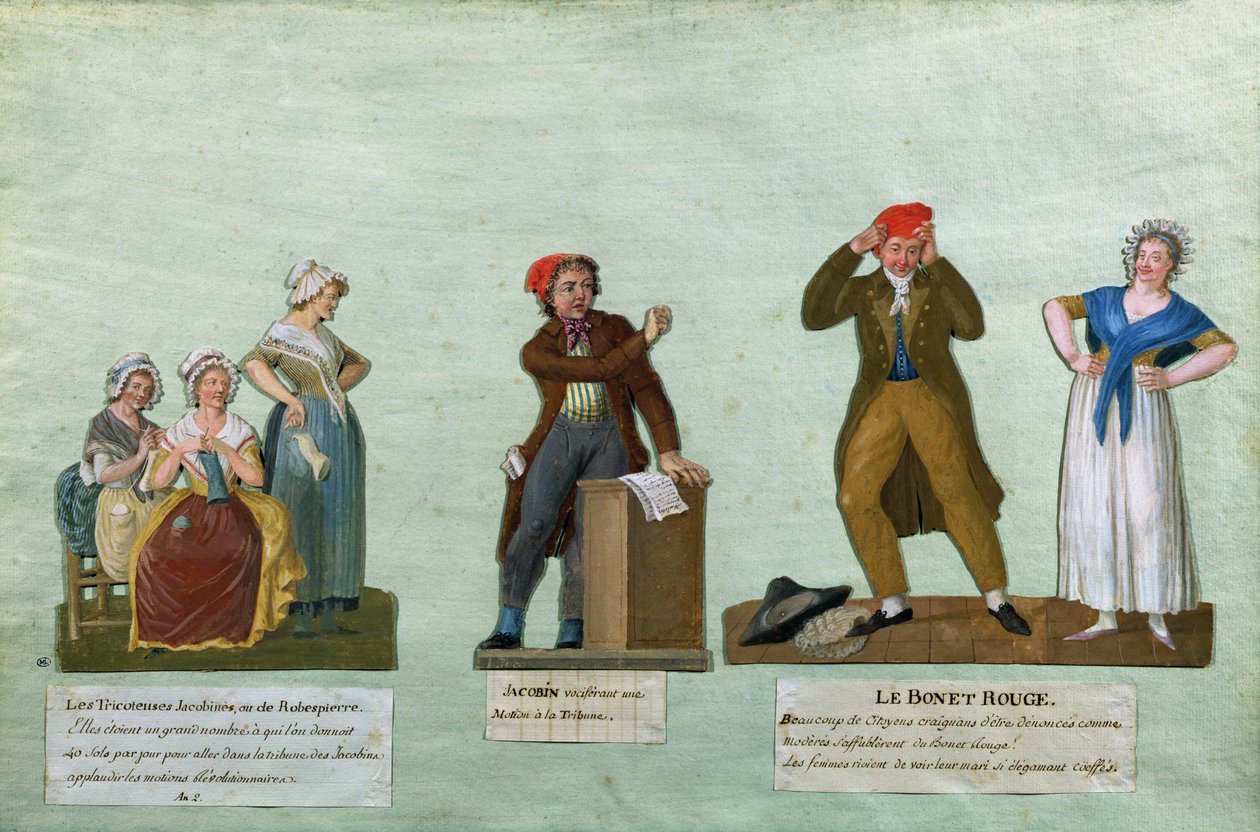 Os jacobinos, um jacobino e o gorro vermelho de Lesueur Brothers