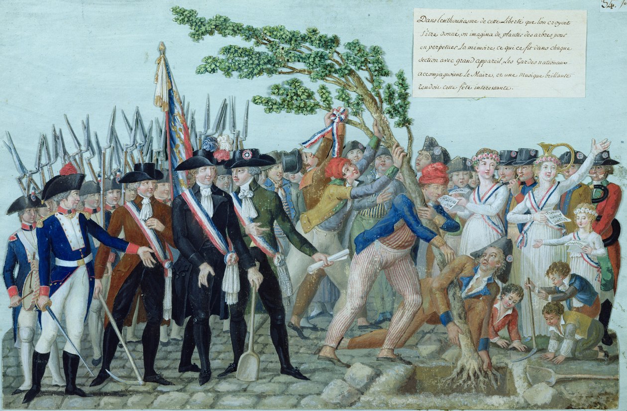 O plantio de uma árvore da liberdade, c.1789 de Lesueur Brothers