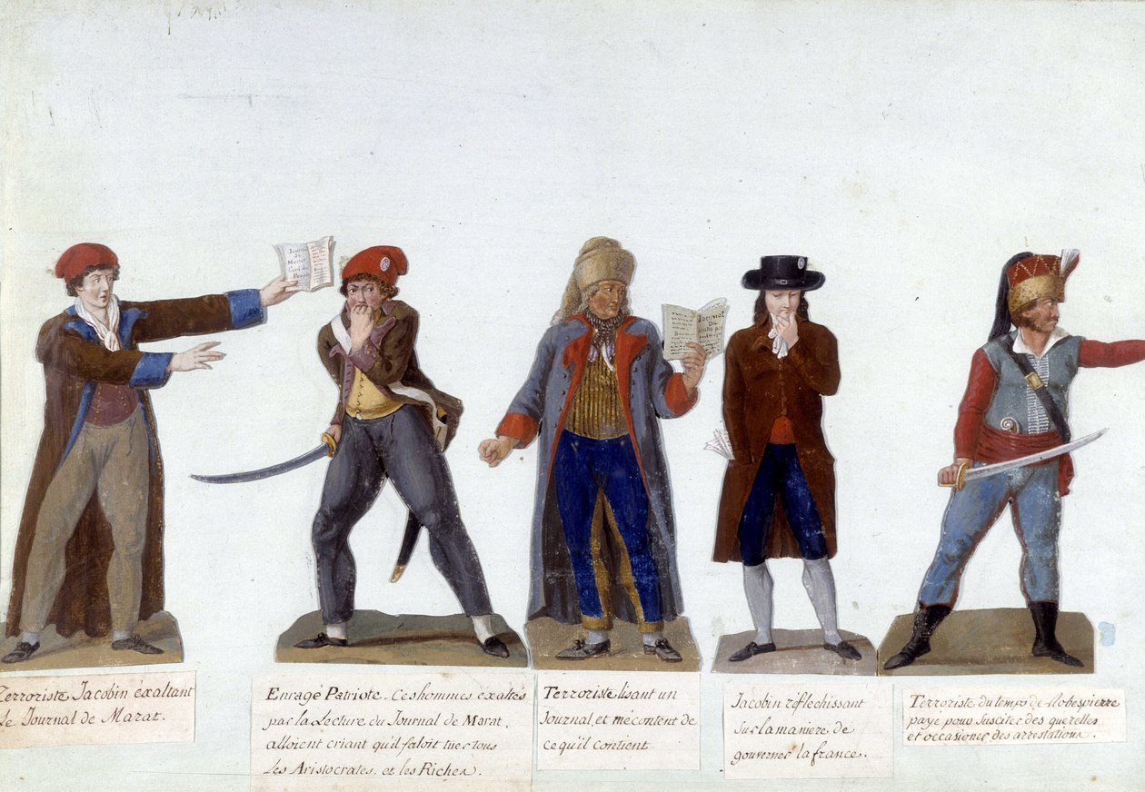 Personagens em cartão da Revolução Francesa de Lesueur Brothers