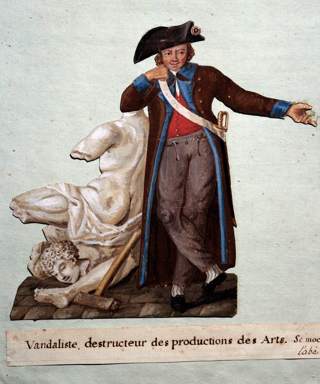 Revolução Francesa: "um vandalista, destruidor de obras de arte". Gouache des freres Lesueur (século XVIII), Musee Carnavalet, Paris de Lesueur Brothers