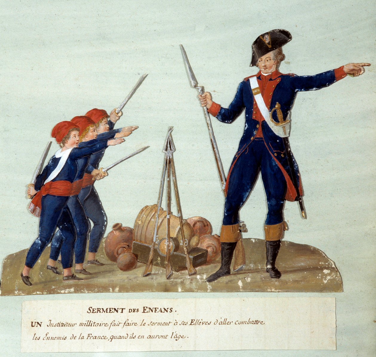 Revolução Francesa de 1789: O Juramento das Crianças. Gouache des freres Lesueur (século XVIII). Paris, Musee Carnavalet de Lesueur Brothers