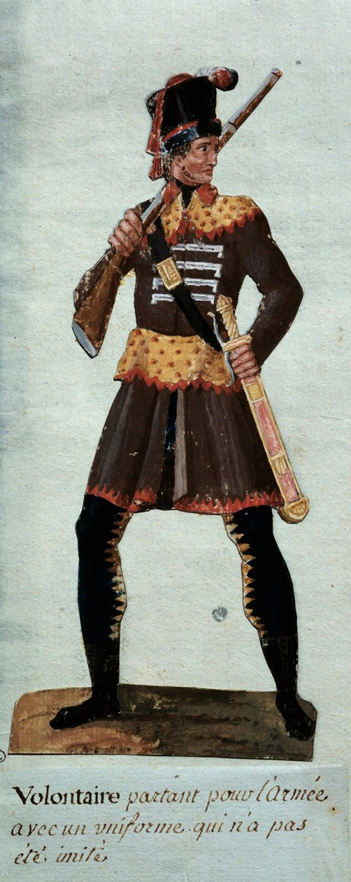 Revolução Francesa "partida voluntária para o exército" Gouache des freres Lesueur (século XVIII) Paris, Musee Carnavalet de Lesueur Brothers
