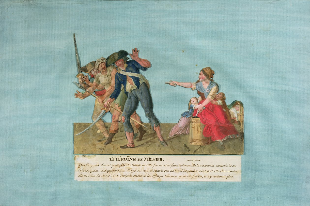 A heroína de Milhier (guache no cartão) de Lesueur Brothers