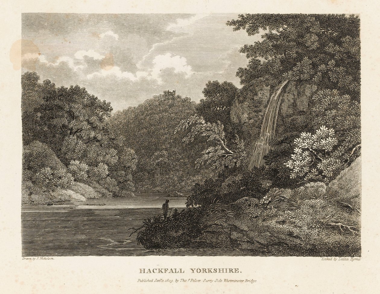 Hackfall, Yorkshire (gravura) de Letitia Byrne