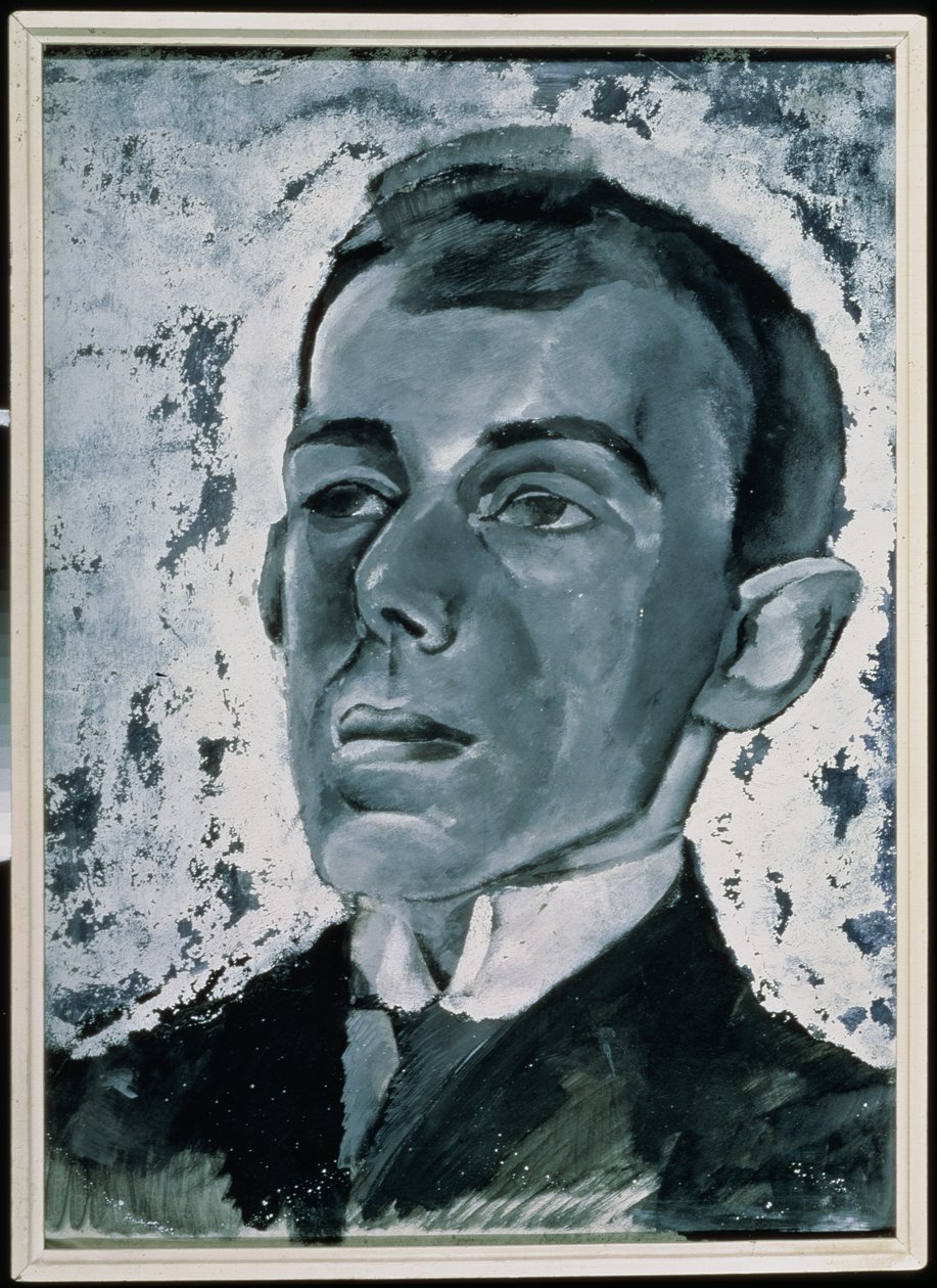 Retrato do poeta Ossip Mandelstam (1891-1938) (guache sobre papel) de Lev Aleksandrovitc Bruni