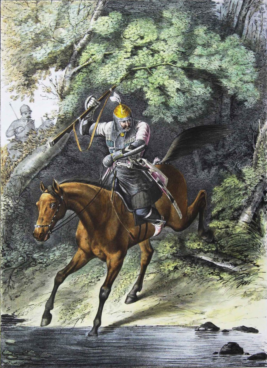 Porta-armadura do esquadrão de Montanha-Guarda da Vida, 1829 de Lev Alexandrovich Belousov