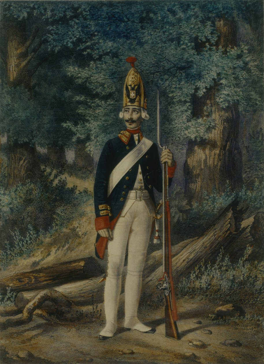 Granadeiro do Regimento Preobrazhensky em 1800, 1840 de Lev Alexandrovich Belousov