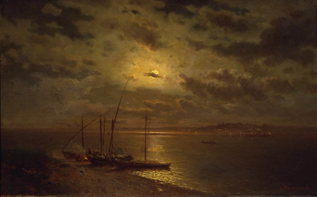 Noite enluarada, década de 1870 de Lev Lyvovich Kamenev