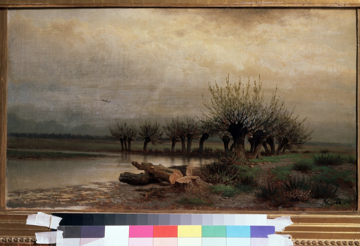 Primavera. Pintura por Lev Lyvovich Kamenev (1833-1886), óleo sobre tela de Lev Lyvovich Kamenev