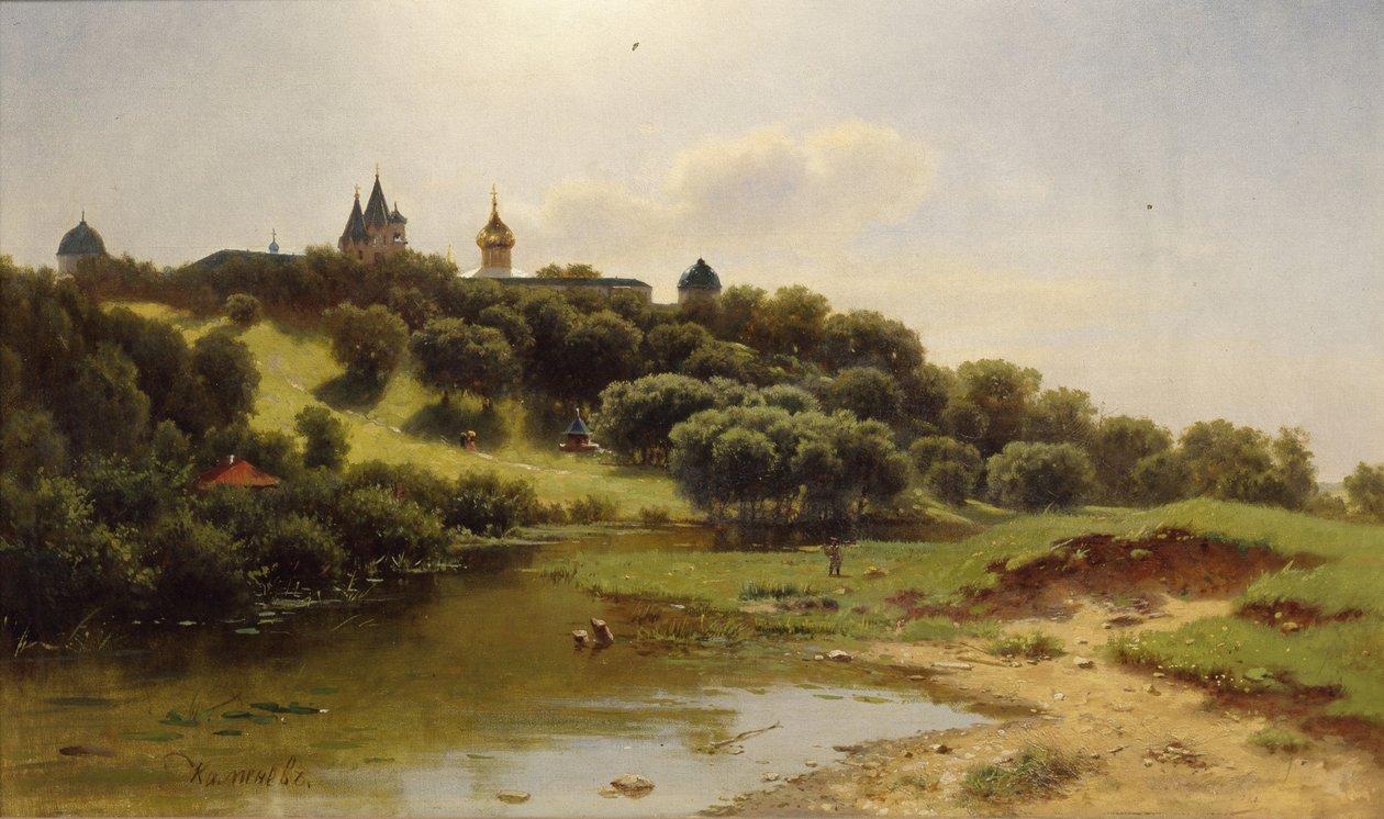 Os Mosteiros Savvino-Storozhevsky perto de Zvenigorod, 1860 de Lev Lyvovich Kamenev