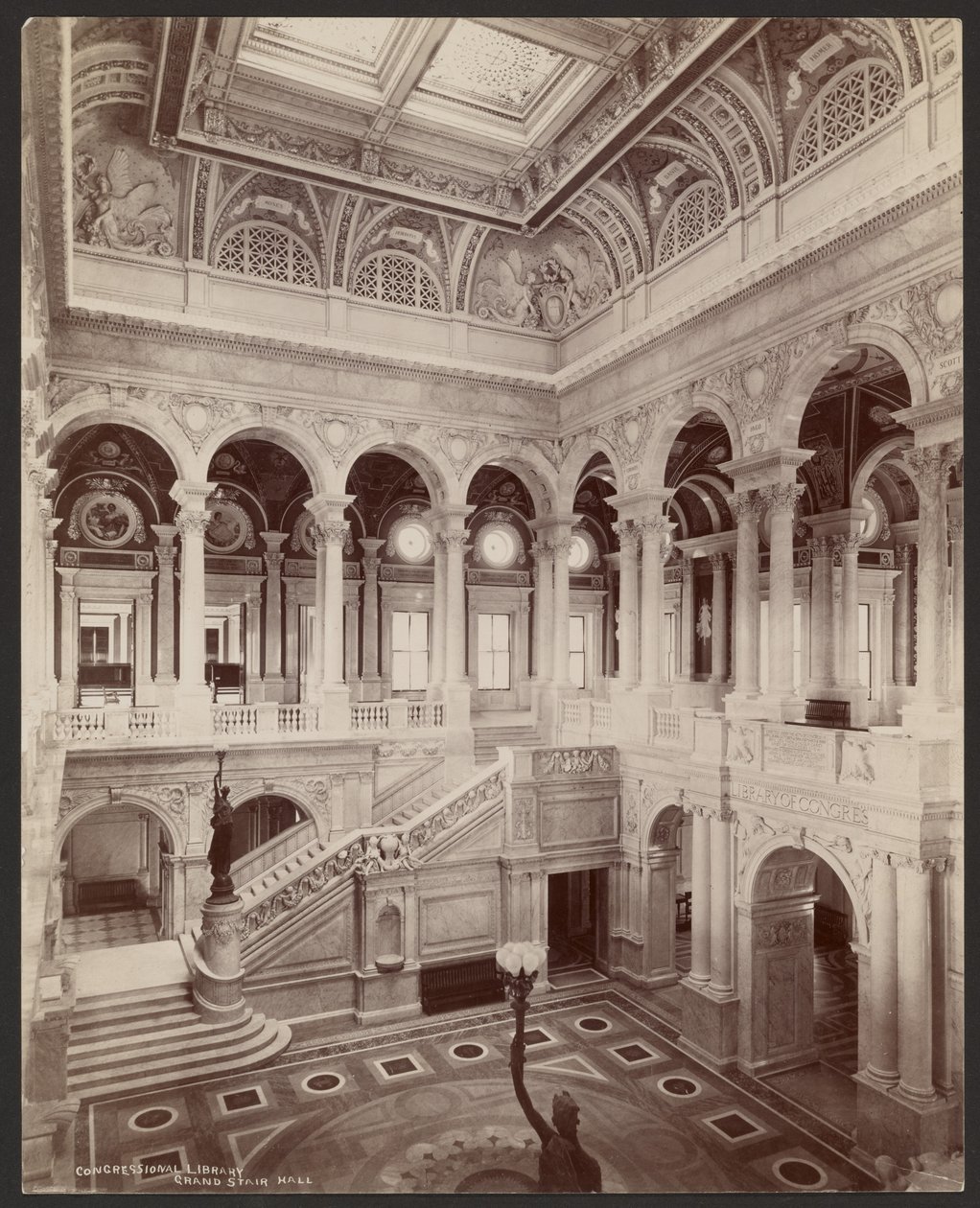 Biblioteca do Congresso: Salão da Grande Escada de Levin C. Hardy