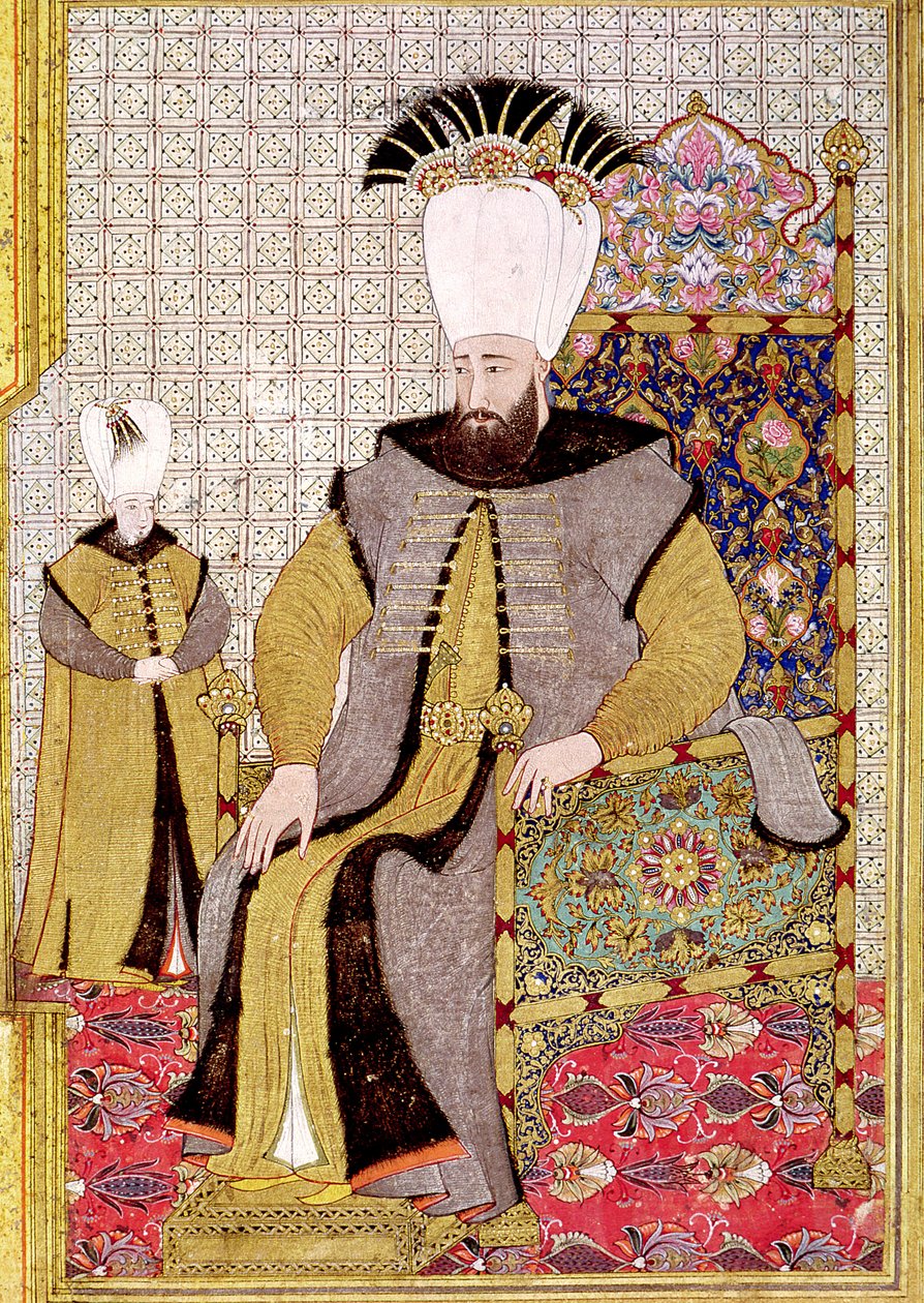 Sultão Ahmet III (1673-1736) e o herdeiro do trono de Levni