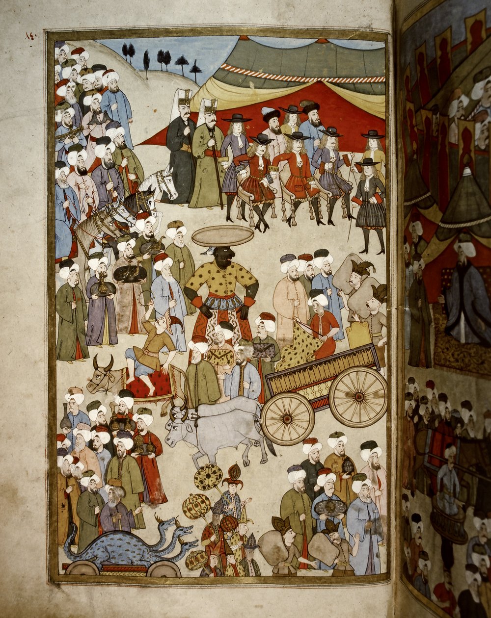 Império OTTOMANO: O Bazar de Istambul, c.1720 (miniatura) de Levni Levni