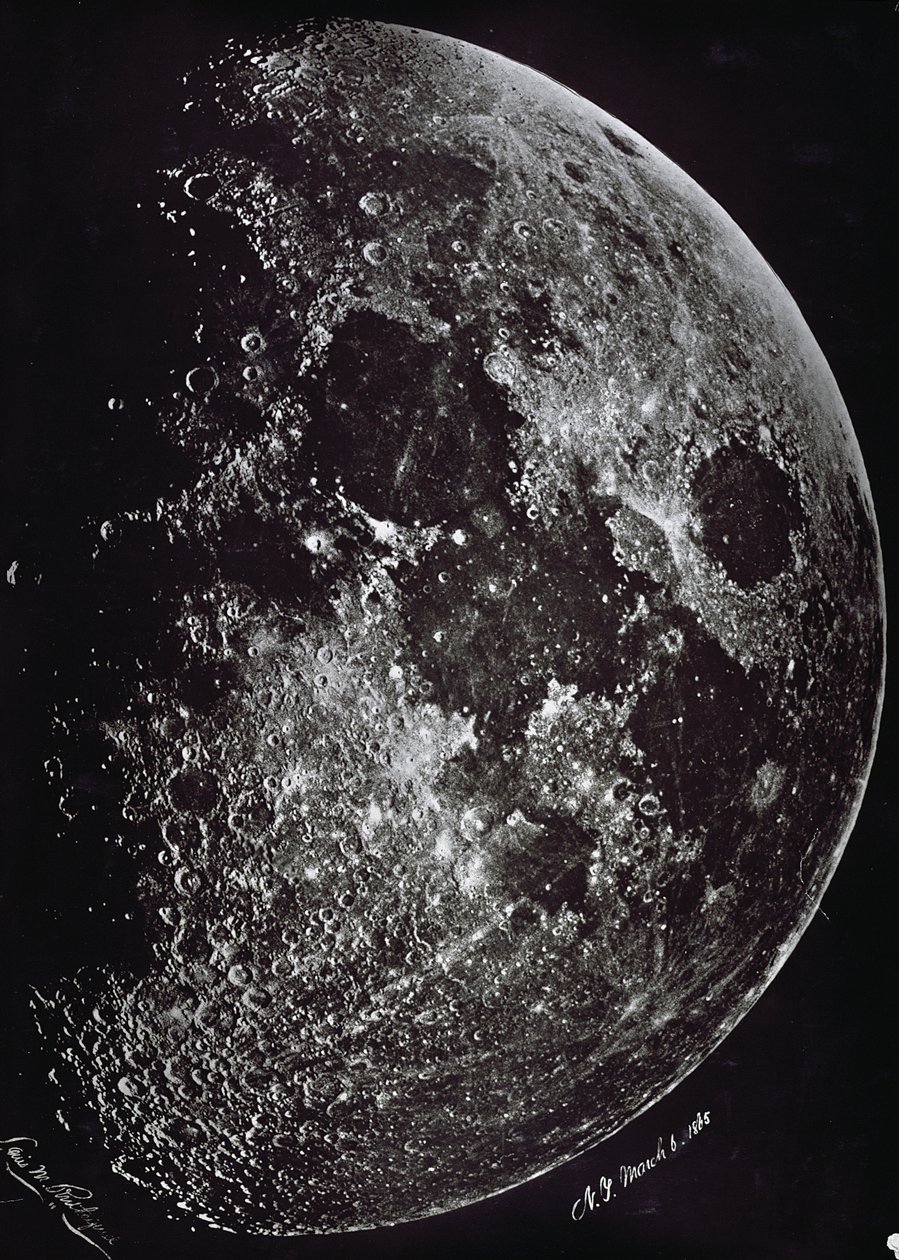 Fotografia da lua em 1865 de Lewis M. Rutherford