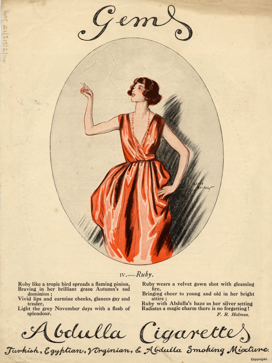 Abdulla Cigarettes, 1920s de Lewis Baumer
