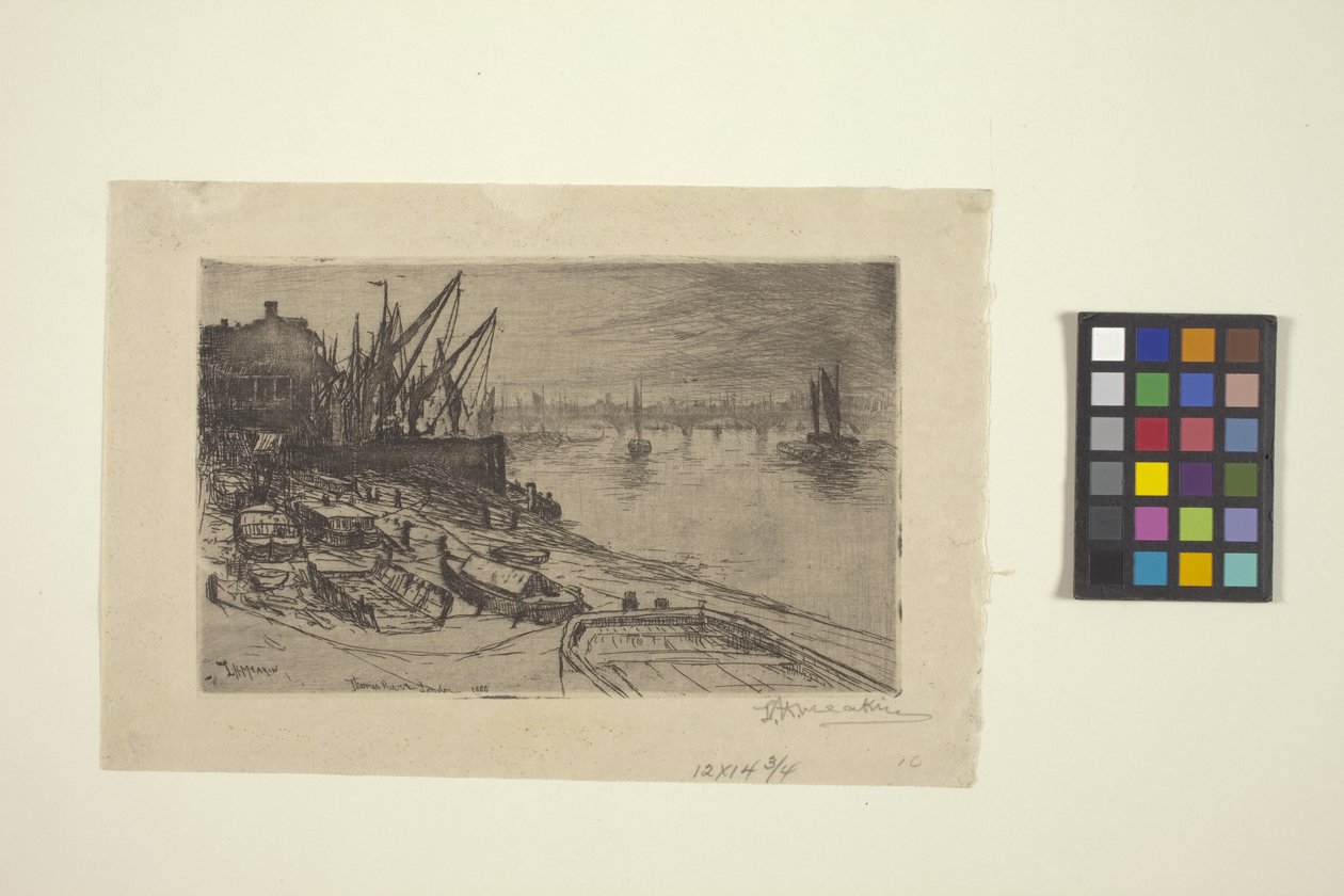 Rio Tamisa, em Londres (gravura) de Lewis Henry Meakin