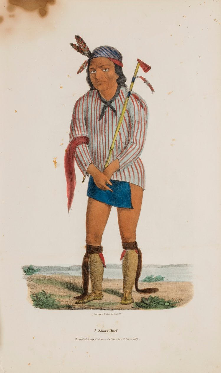 Um chefe Sioux, de The Aboriginal Portfolio de Lewis, James Otto