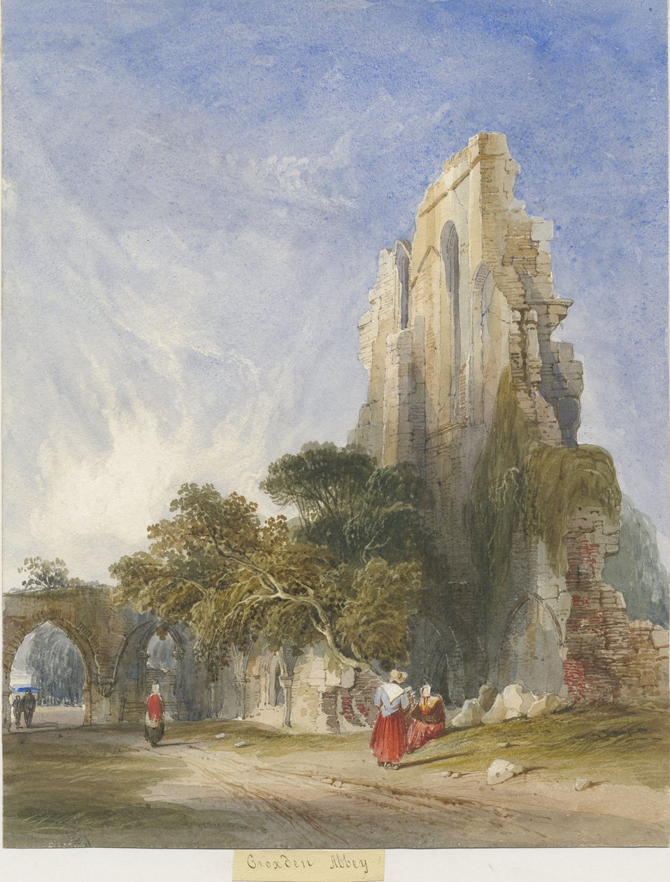 Abadia de Croxden: pintura a aguarela, nd [c1830-1840] (pintura) de Lewis John Wood