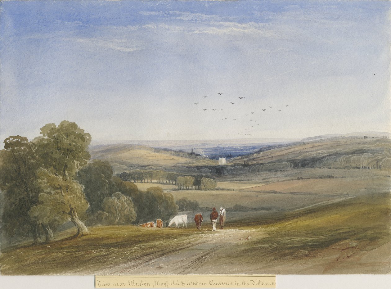 Igreja de Ellastone: pintura em aquarela, sd [ Séc. XIX] de Lewis John Wood