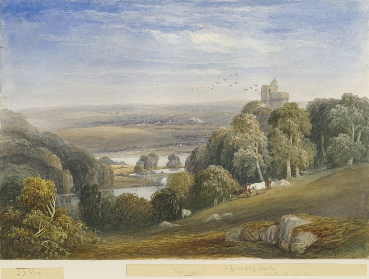 Greenway Bank - Lake: pintura em aquarela, nd [c1830-1840] de Lewis John Wood