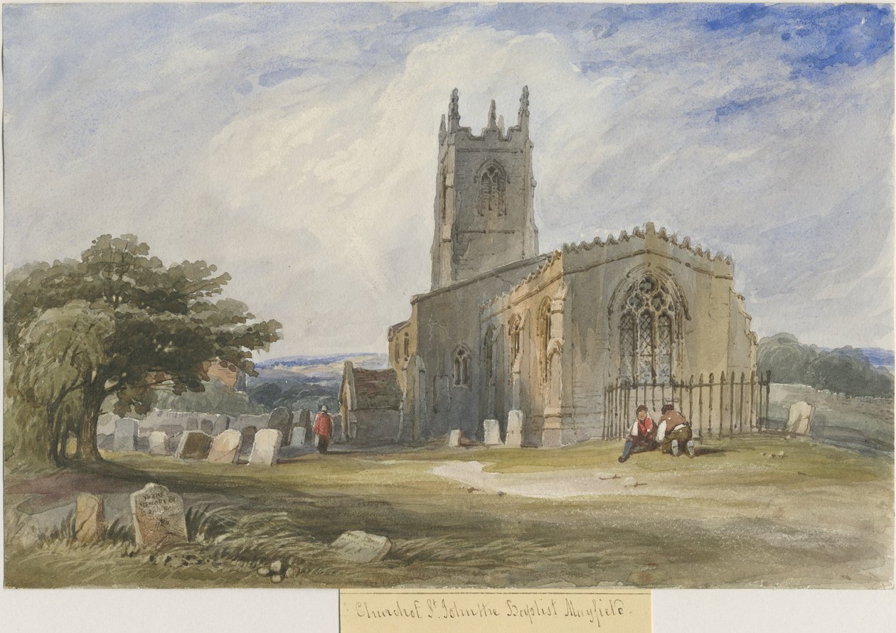 Igreja Mayfield: pintura a aquarela, nd [c1830-1840] de Lewis John Wood