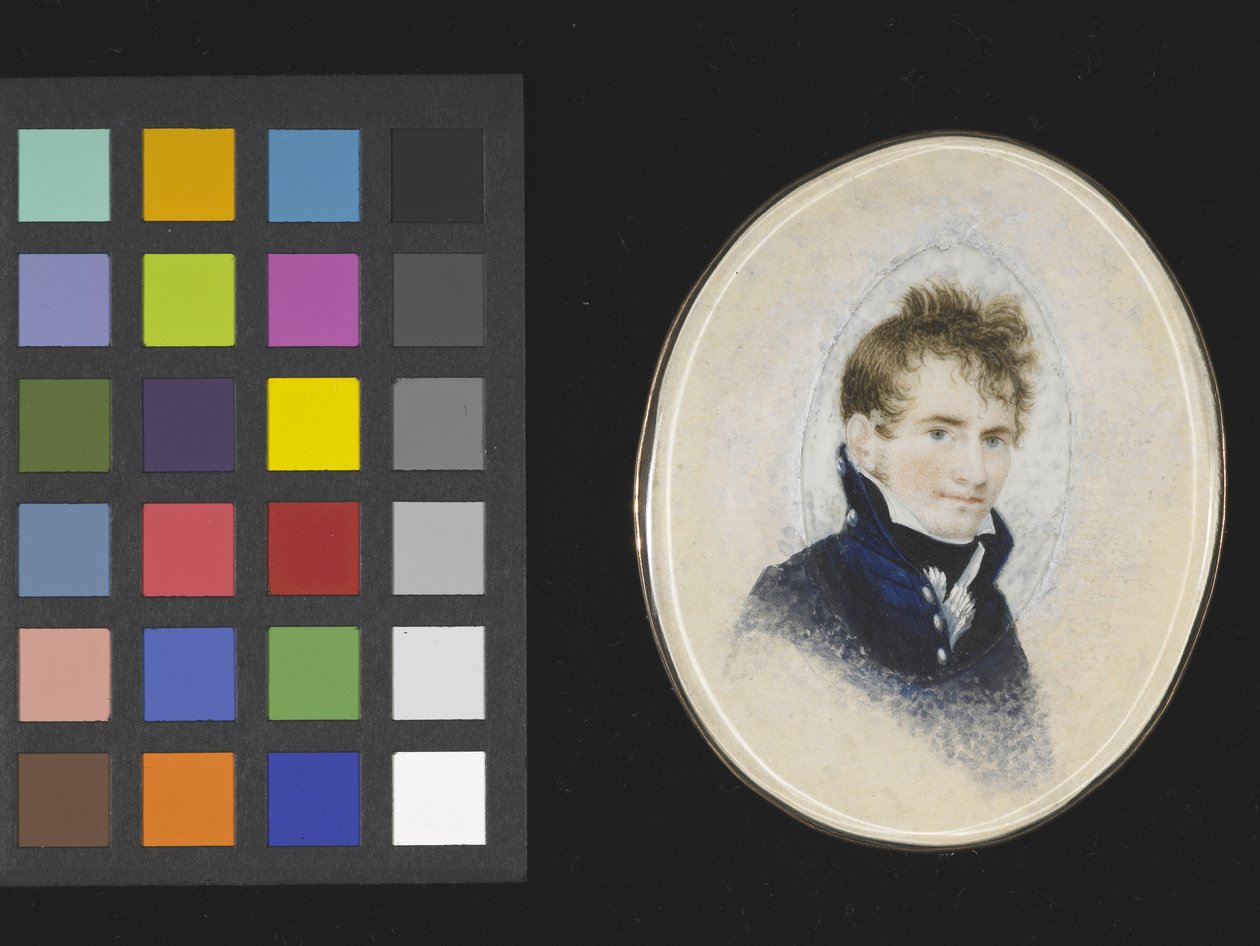 Retrato de Paul Peckham, cerca de 1810-1820 (aguarela sobre marfim) de Lewis Peckham