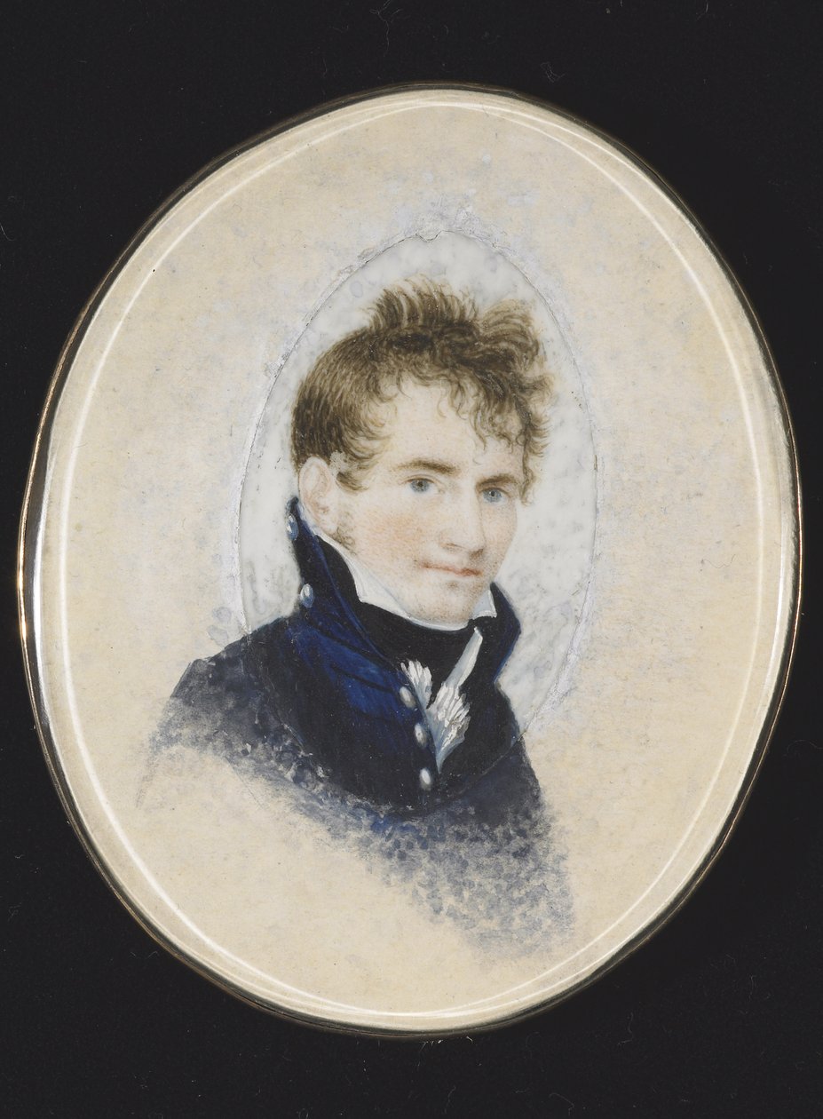 Retrato de Paul Peckham, c.1810-20 (aguarela sobre marfim)