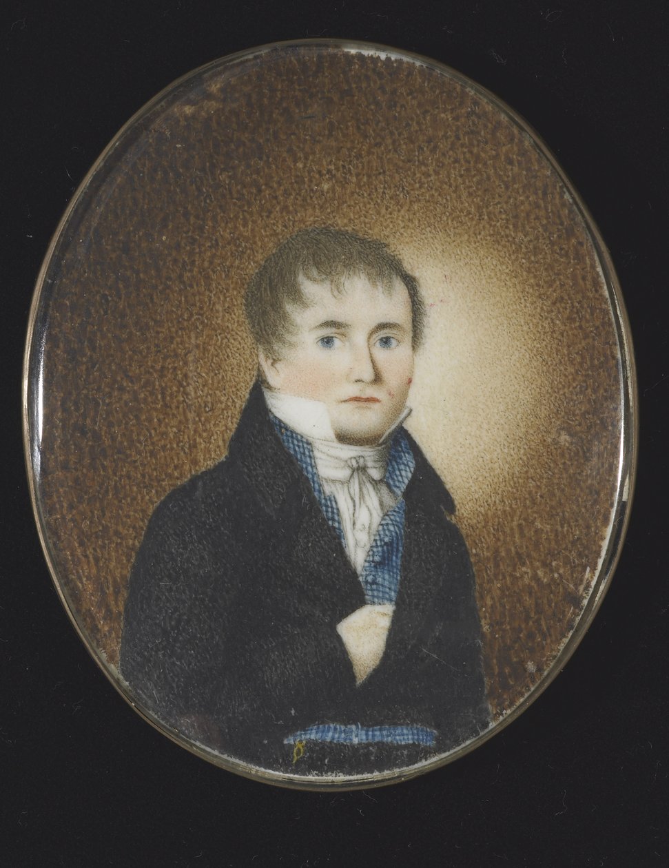 Auto-retrato, c.1810-20 (aguarela sobre marfim) de Lewis Peckham