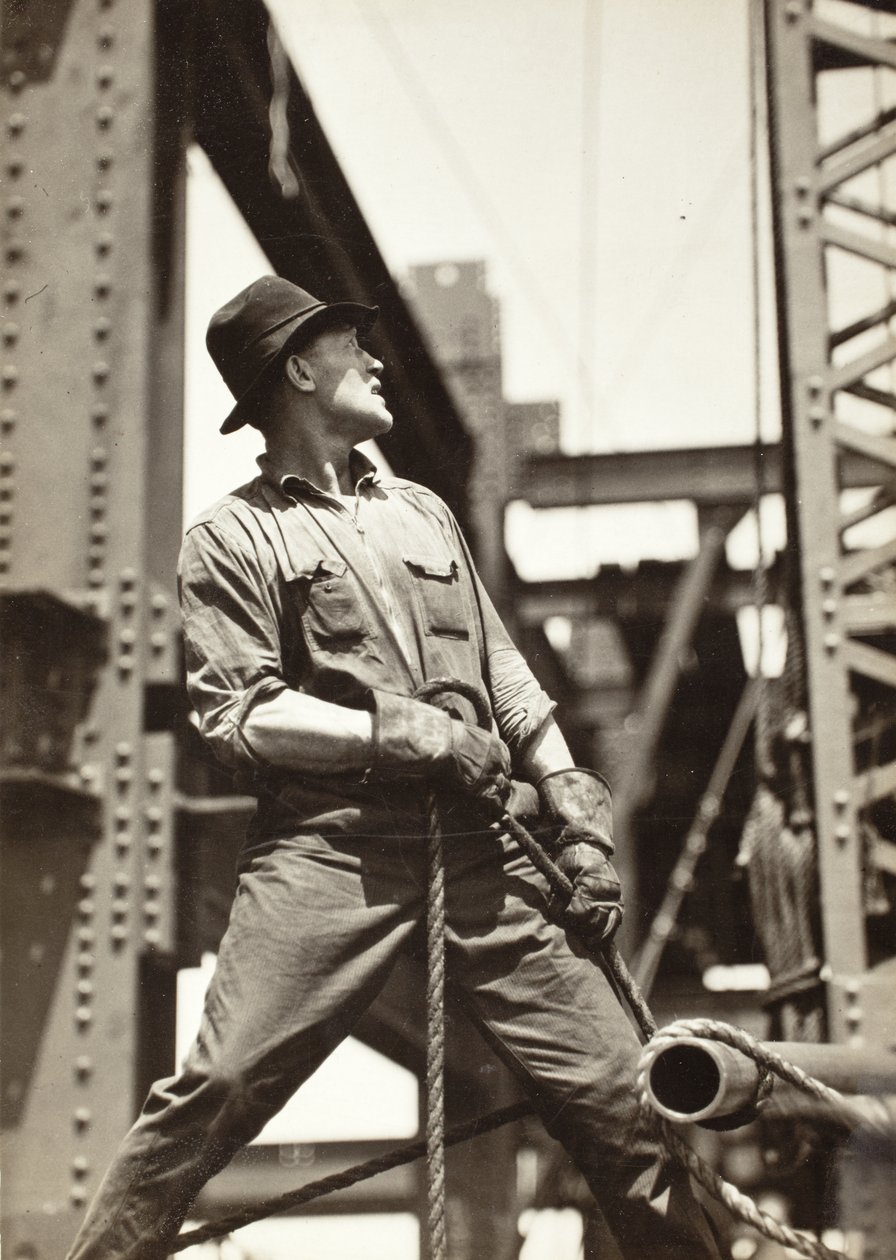 Manobrador de grua no Empire State Building de Lewis Wickes Hine