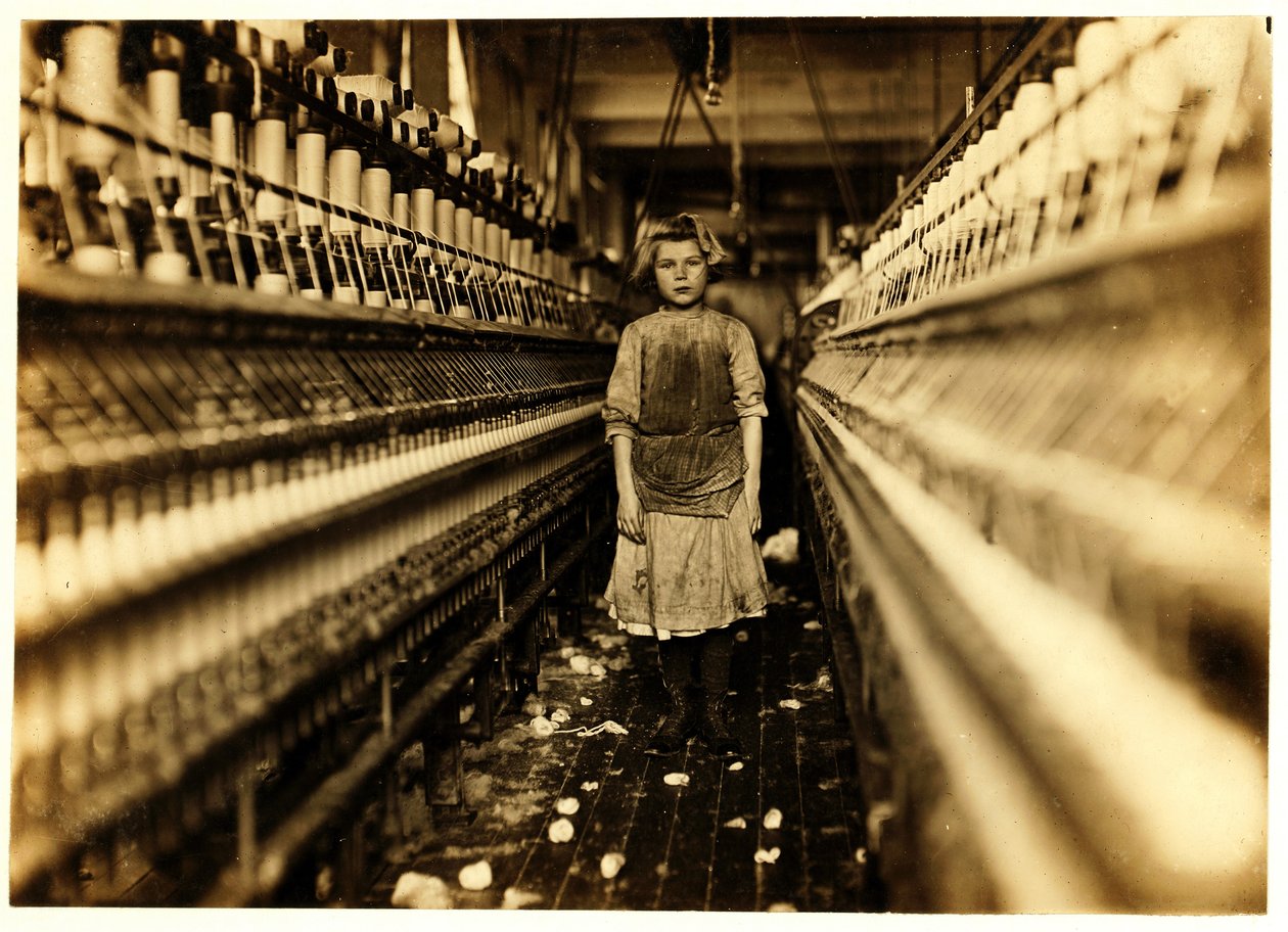 Girador, Globe Cotton Mill, Augusta, Geórgia, 1909 de Lewis Wickes Hine