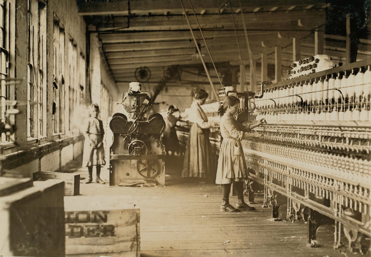 Dois, jovem, spinners, em, catawba, algodão, moinhos, newton, carolina norte, 1908 de Lewis Wickes Hine