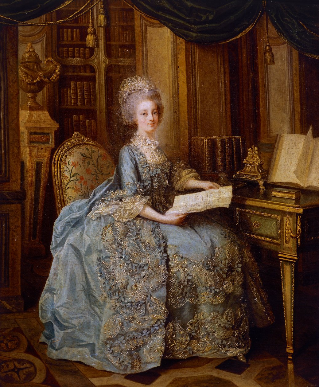 La Petite Reine ou Retrato de Madame Sophie, c.1770-74 (óleo sobre tela) de Lié Louis Périn Salbreux