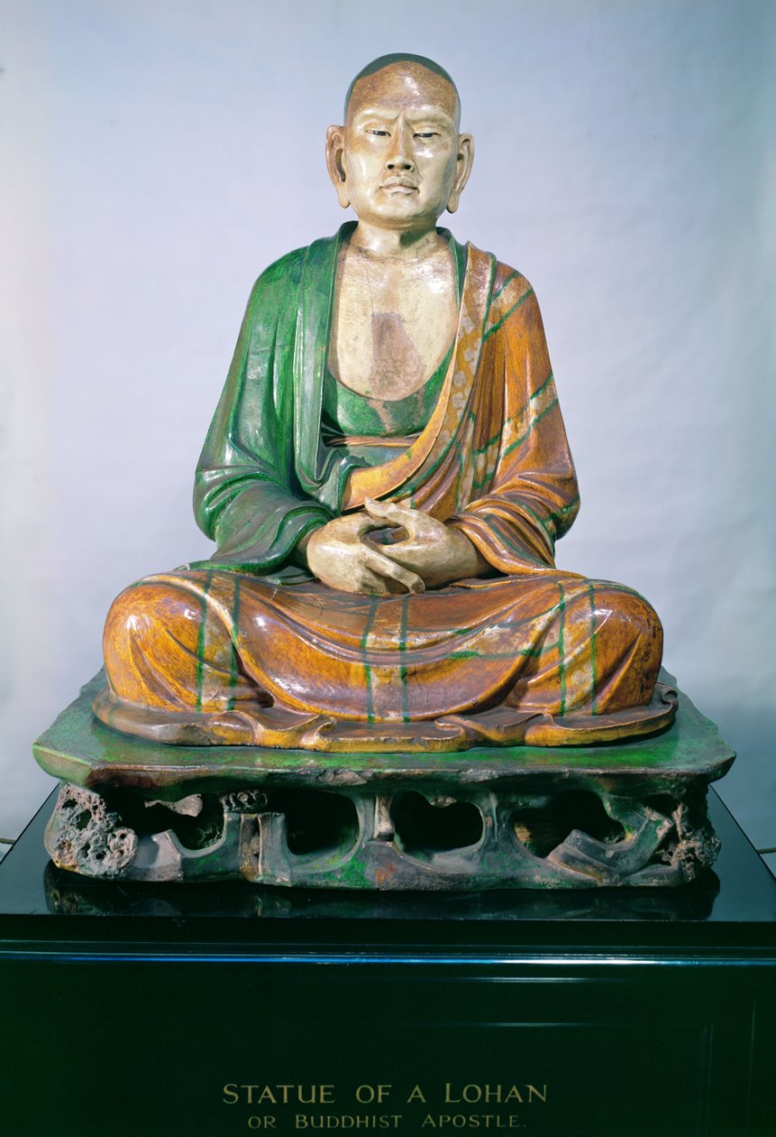 Luohan de grés, dinastia de Liao, (grés vidrado) de Liao Dynasty Chinese School