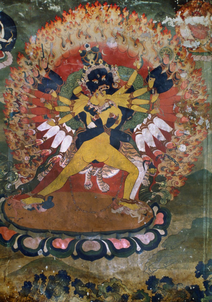 Antigas pinturas murais do Mosteiro Lamaist de Hemis, Laddakh, Índia de Unbekannt Unbekannt