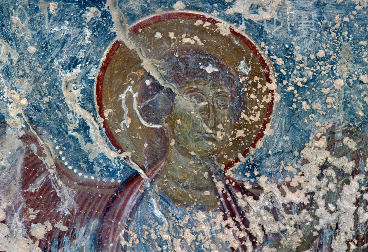 Anjo, afresco na igreja de Panagia, Rodovani, Creta, Grécia (foto) de Unbekannt Unbekannt