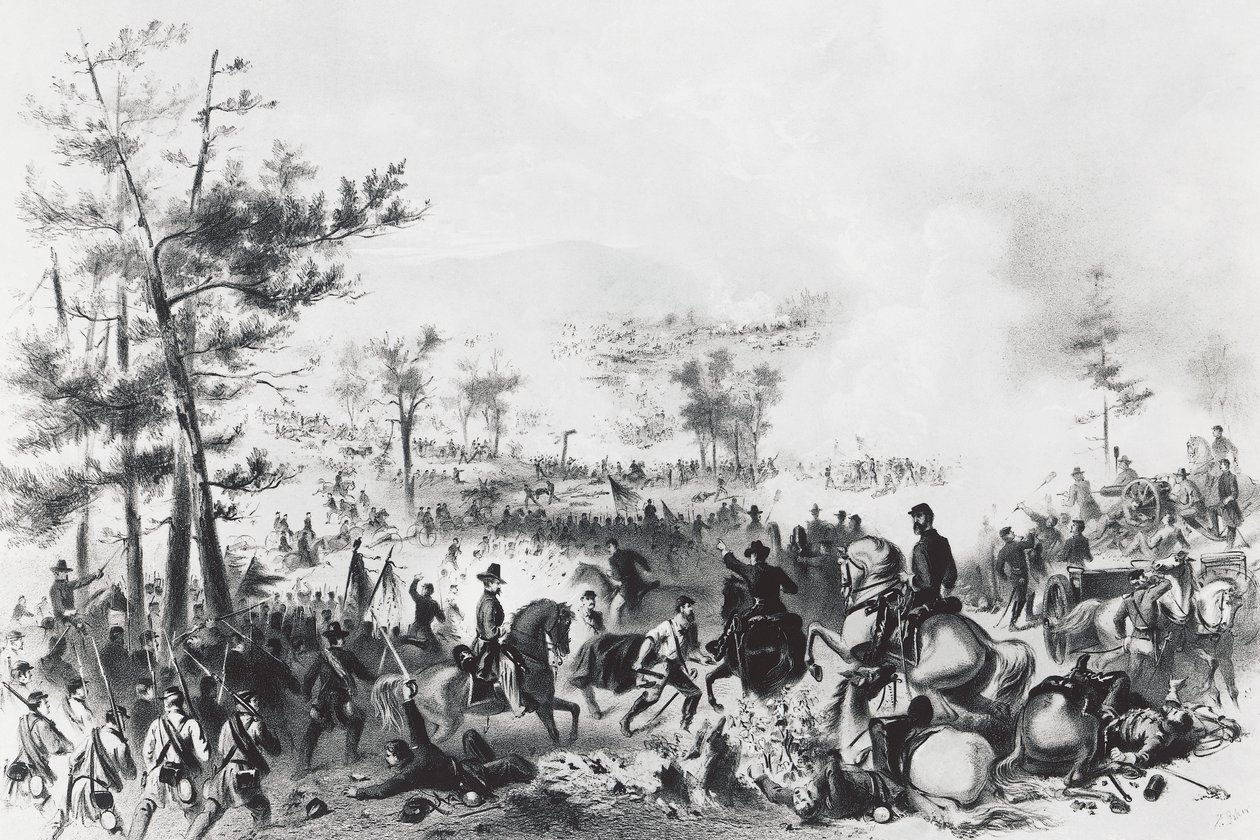 Batalha de Gettysburg, vitória das forças da União lideradas por George Gordon Meade e derrota do General Robert Edward Lee, 1-3 de julho de Unbekannt Unbekannt