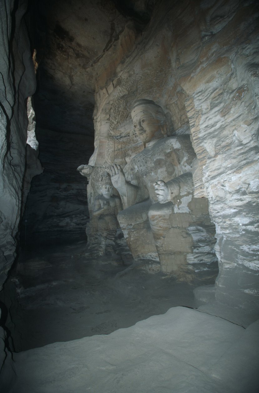 China, província de Shanxi, estátua de Buda em Yungang Grottoes de Unbekannt Unbekannt