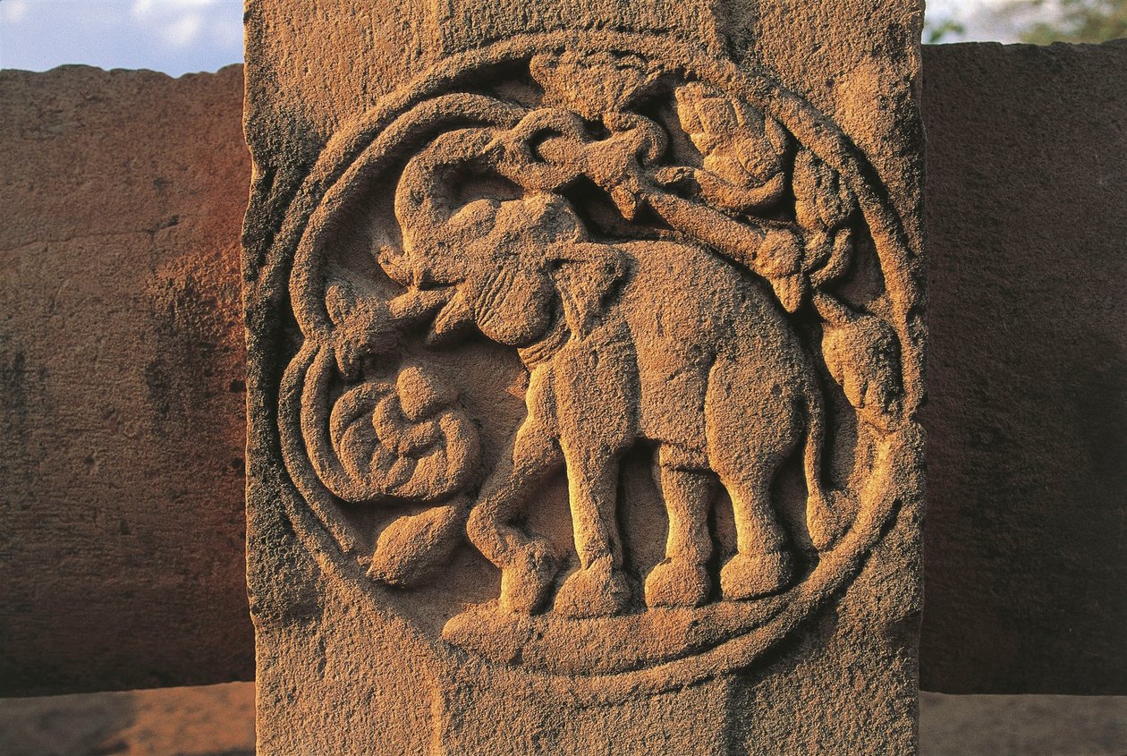 Elefante, relevo em Stupa No 2, Sanchi (Patrimônio Mundial da UNESCO de Unbekannt Unbekannt