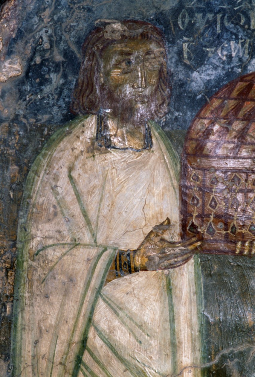 Comprador de Fresco da igreja de Agia Anna, modelo de igreja holding, fresco de 1642, Anisaraki, Creta, Grécia de Unbekannt Unbekannt