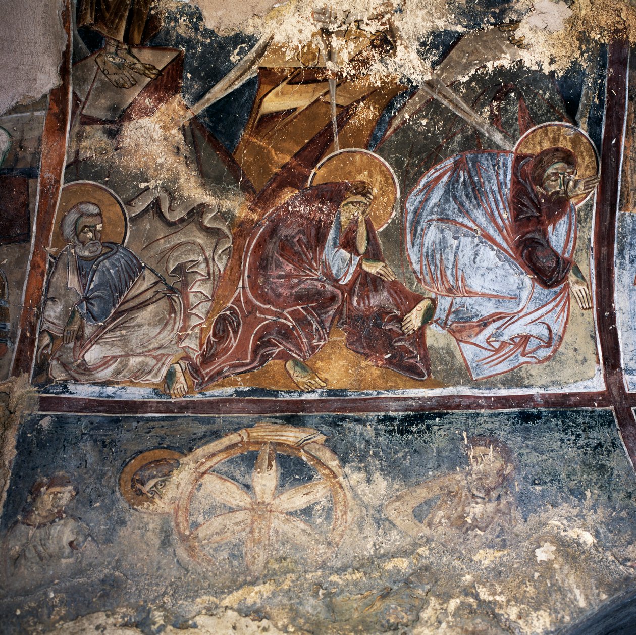 Fresco de santos na igreja bizantina de Agios Georgios Xifoforos, Apodoulou, Creta, Grécia (foto) de Unbekannt Unbekannt